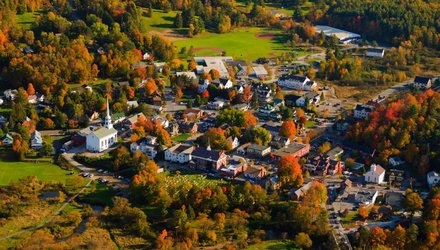The resort destination of stowe vermont is known for its skiing hiking mountain biking and world class spas